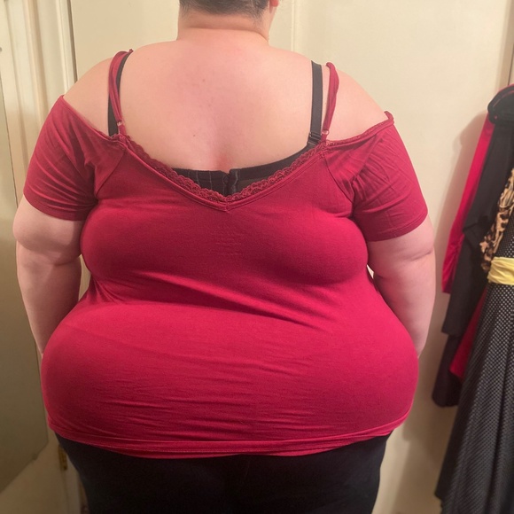 torrid Plus-Size Off Shoulder Camisole, Red, Size 4X - Picture 2 of 2